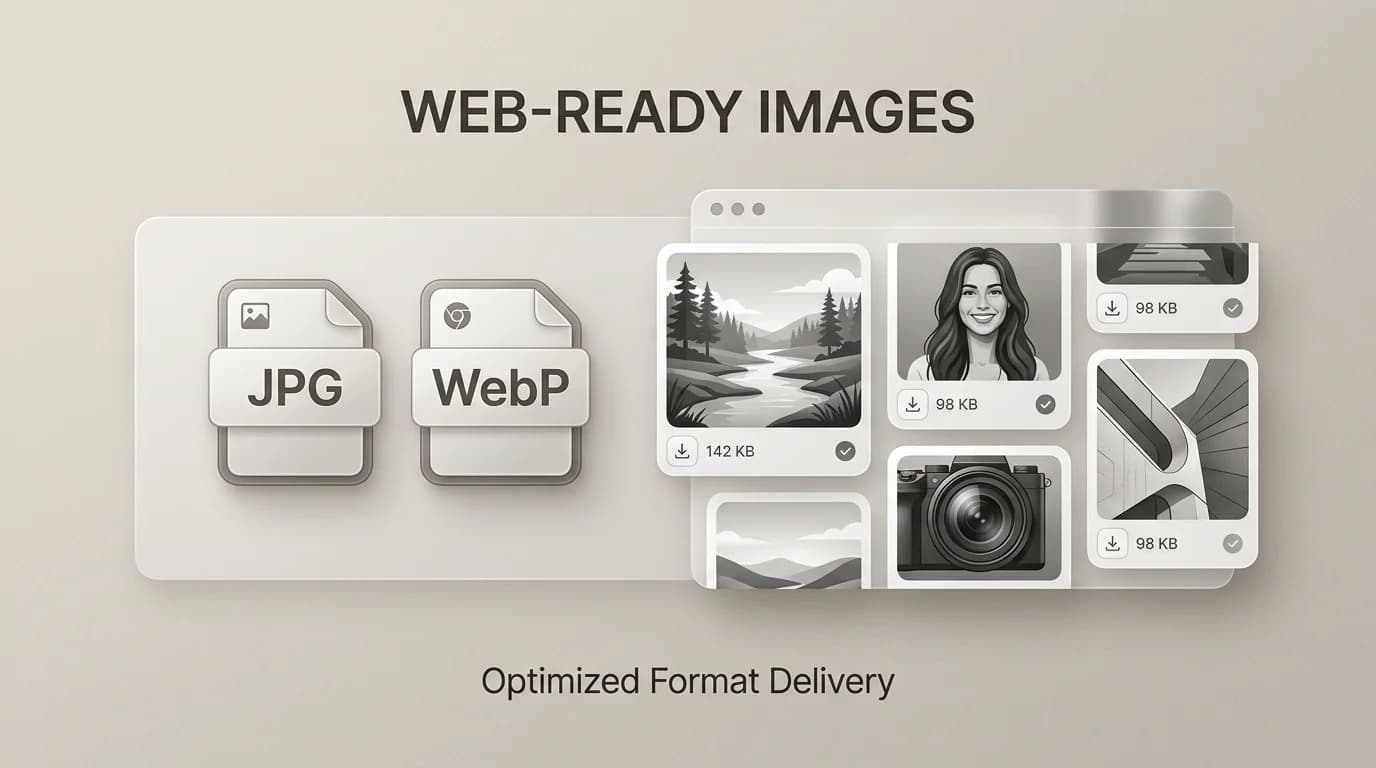 JPG versus WebP collage for blog and product thumbnails