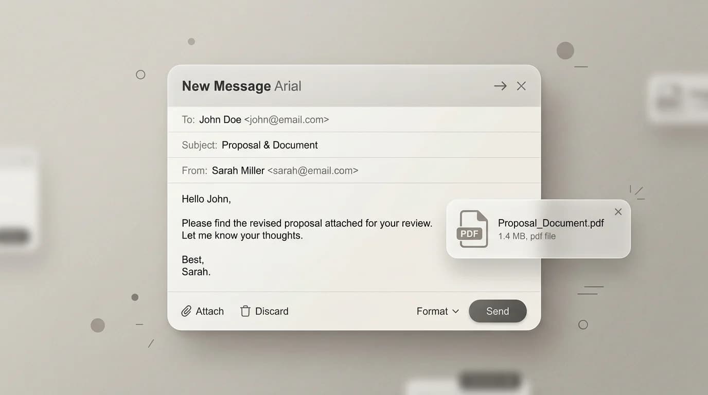 Single PDF attachment in email compose