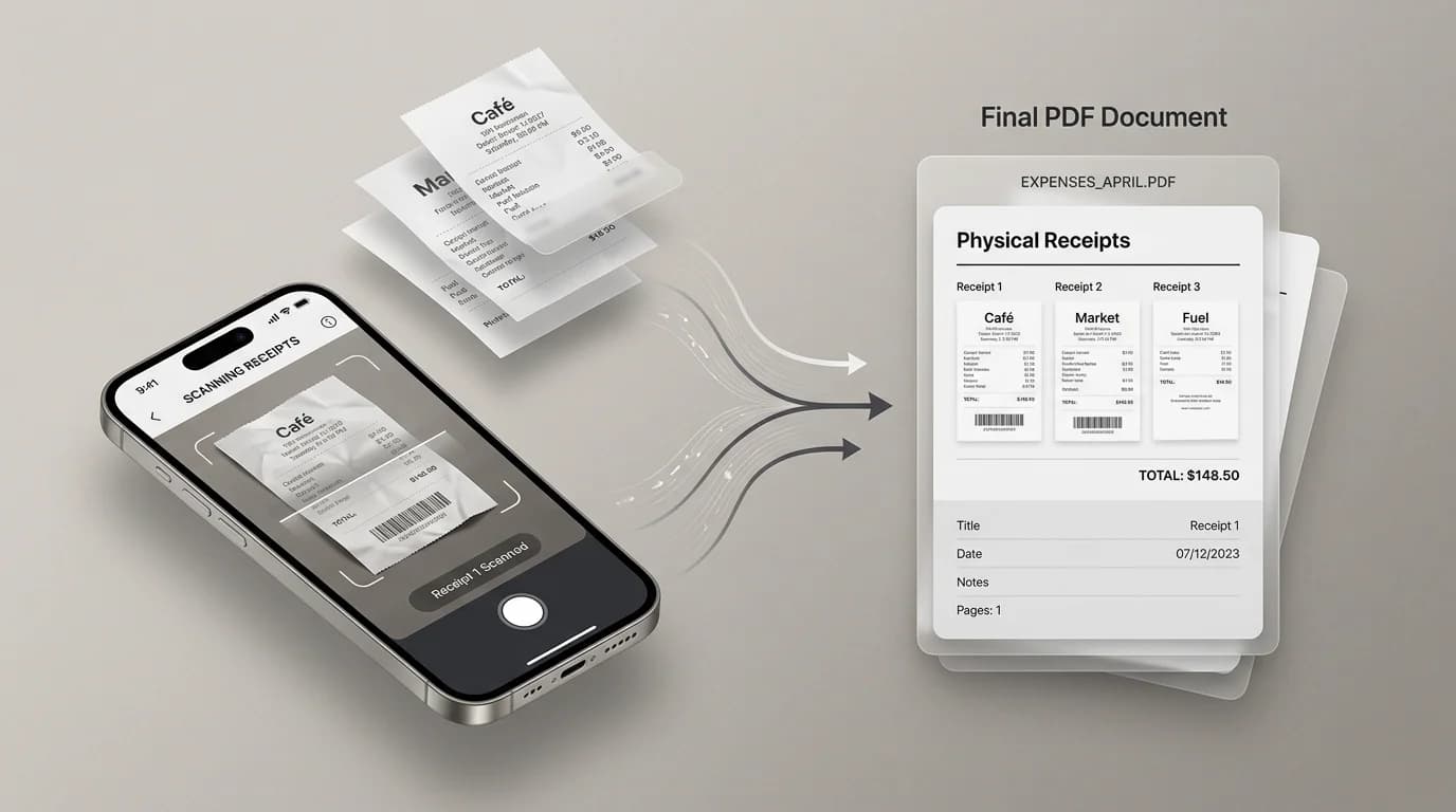 Phone scans combining into one PDF