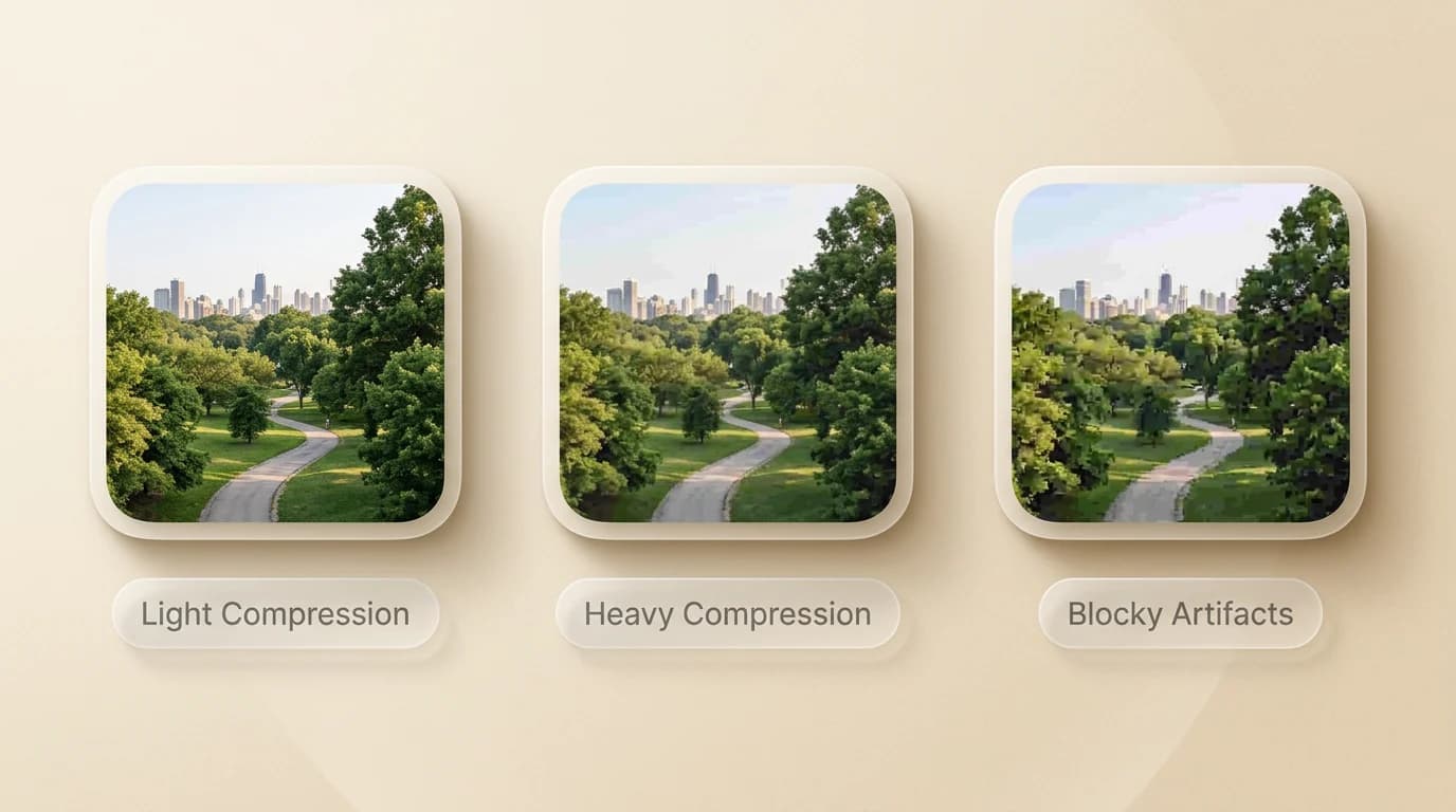 JPG photo compression levels compared side by side